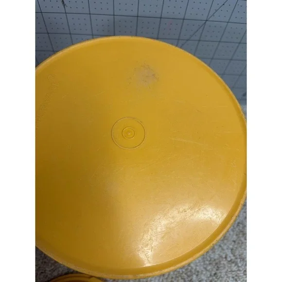 Vintage Tupperware Servalier Gold With Orange Floral Canister Set with Lids - Picture 9 of 12